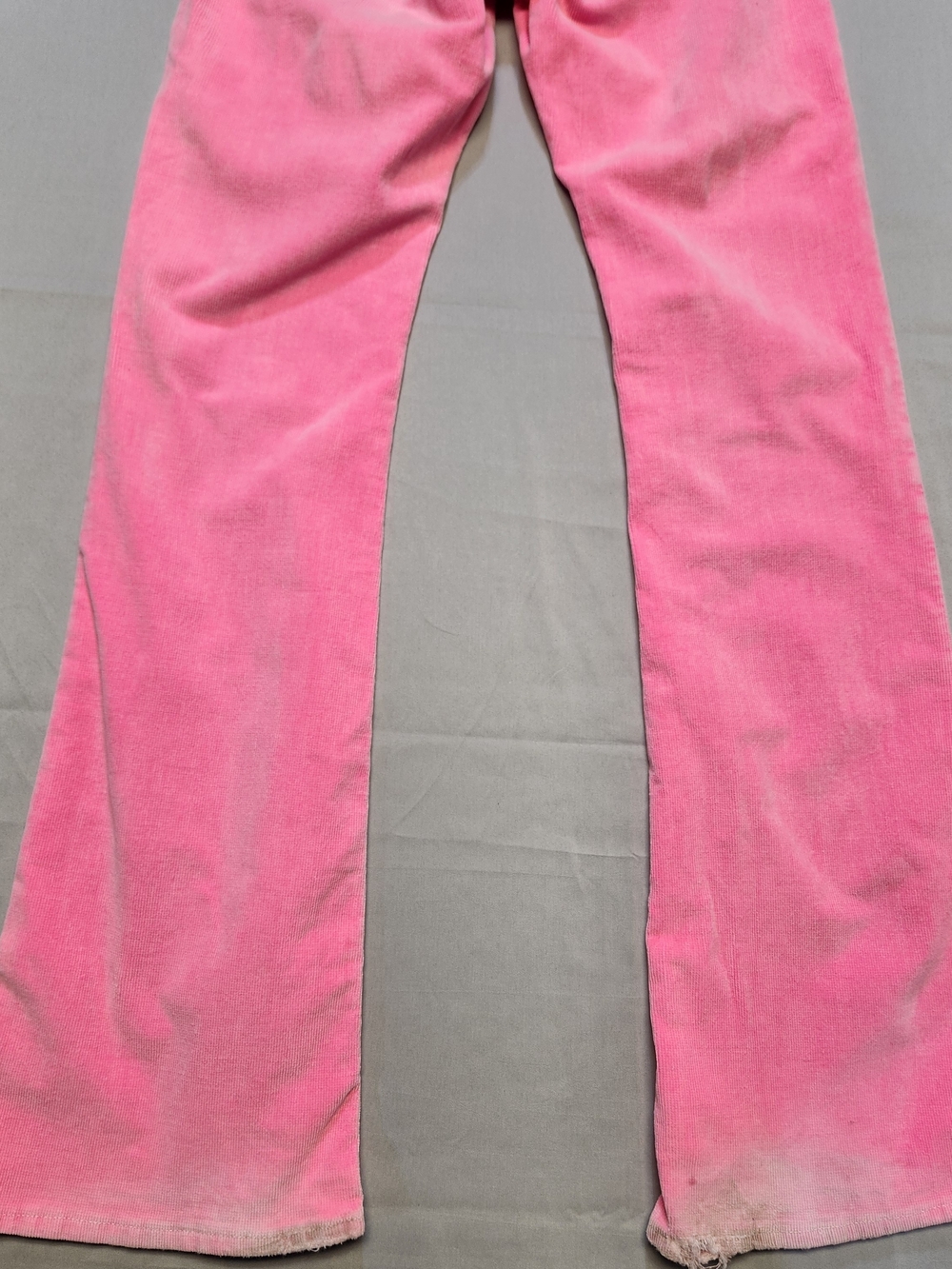 Vtg Y2K Von Dutch Women 27 Spell Out Wide Leg Flared Stretch Jeans Pink Corduroy - Picture 9 of 12